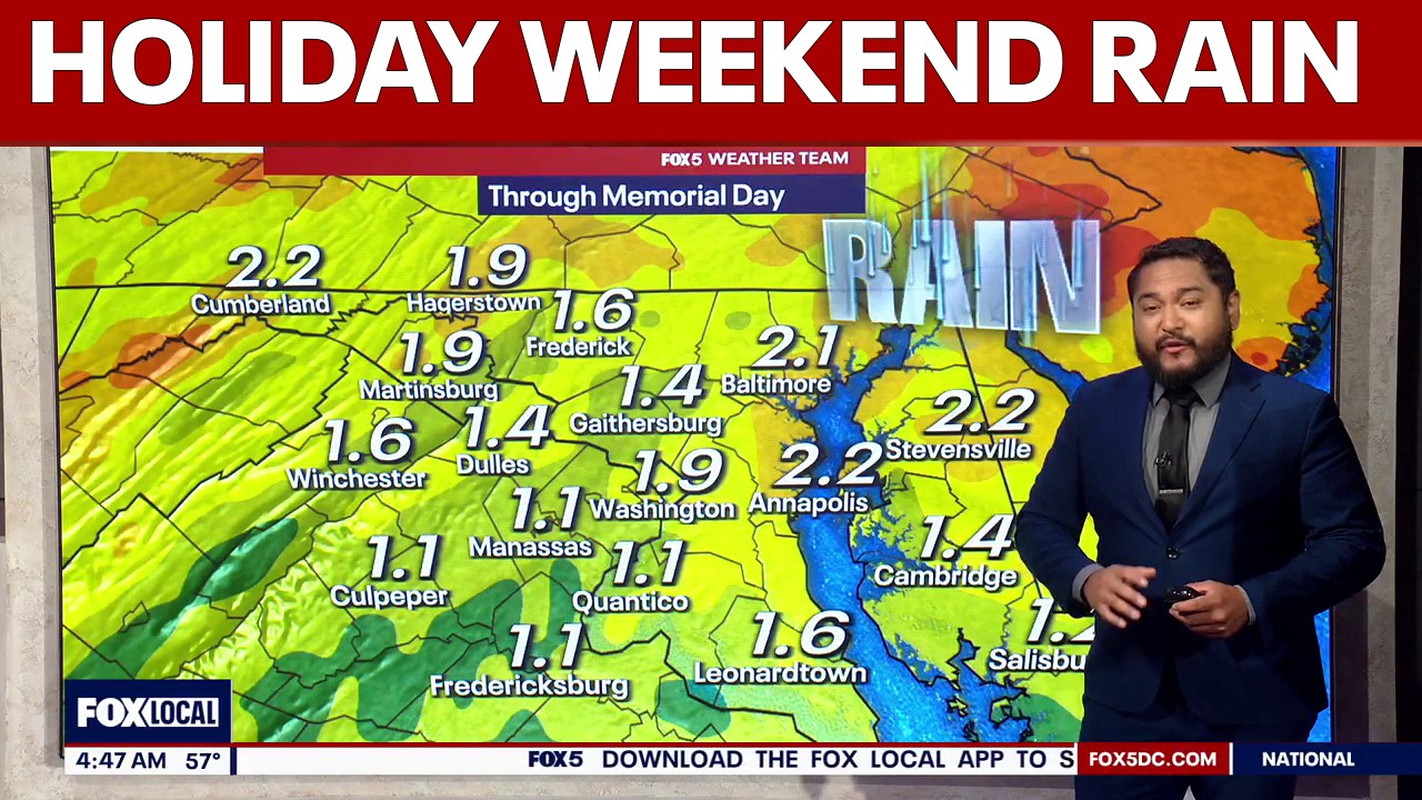 DC weather: Showers Friday as wet Memorial Day weekend moves in