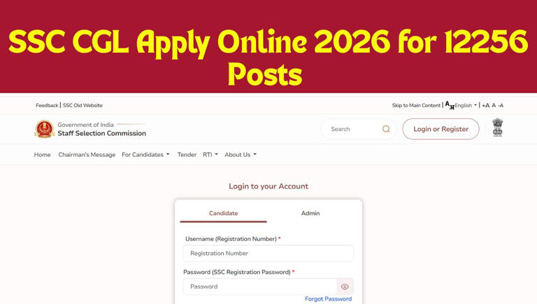 SSC CGL apply online 2026 begins at ssc.gov.in for 12256 posts - check ...