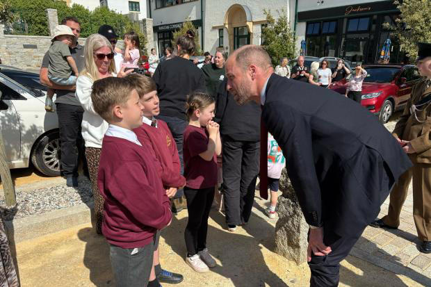 Prince William visits young family at Nansledan development