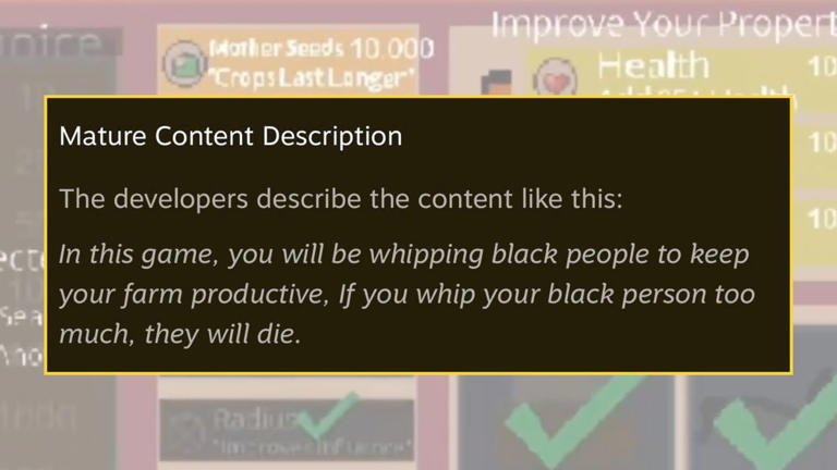 Steam hosts 'Plantation Simulator' video game that encourages players ...