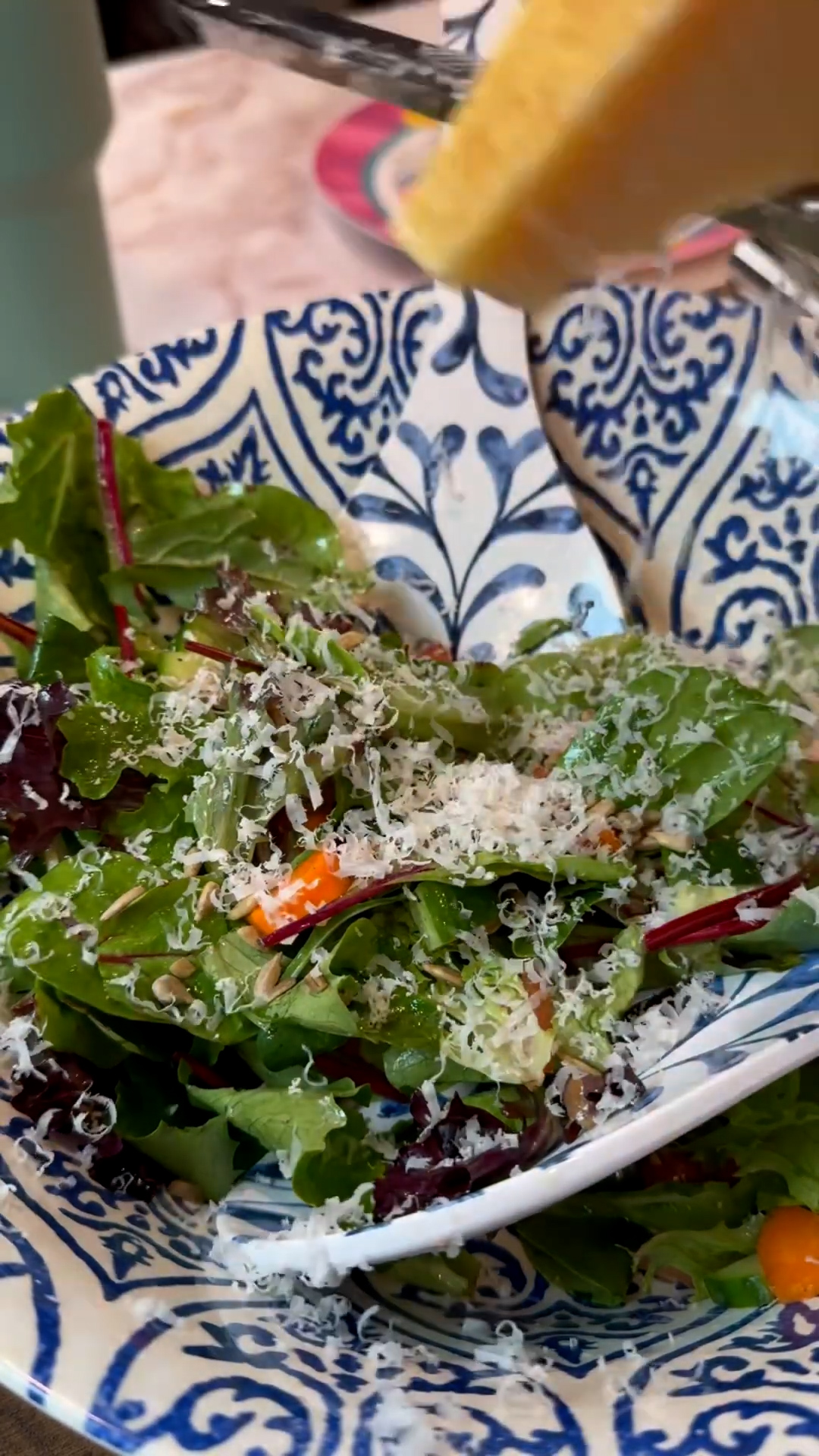 Fresh basil pesto tossed with pasta for simple lunch favorite