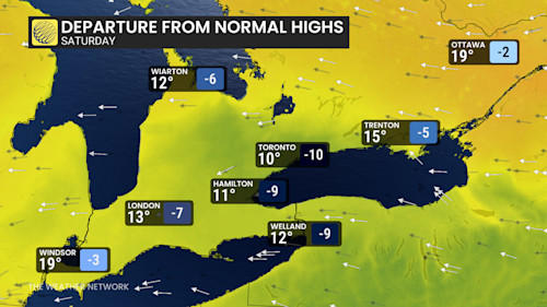 30-50 mm: Cold, heavy rain disrupts weekend plans in Ontario