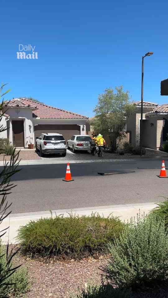 Road workers accidentally trigger major construction disaster