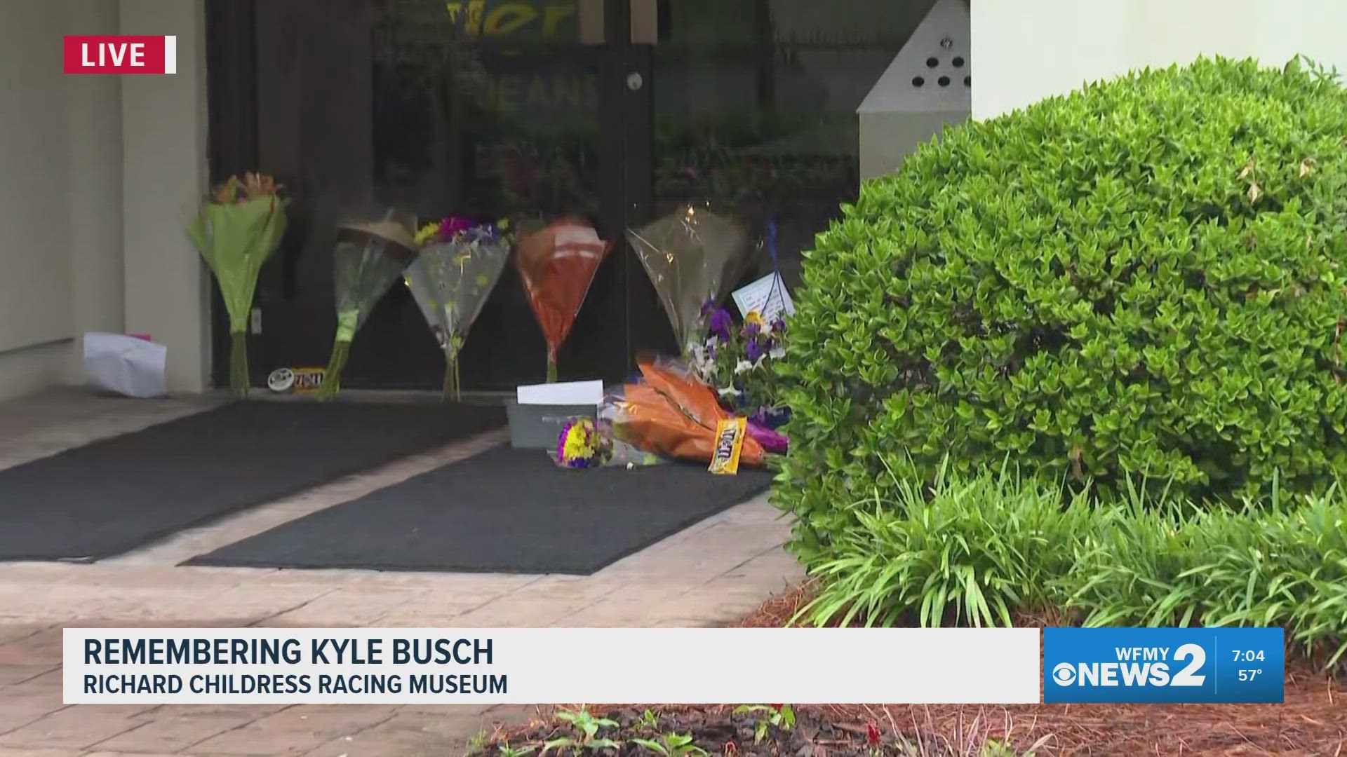 Memorial grows in front of Richard Childress Racing Museum for Kyle Busch