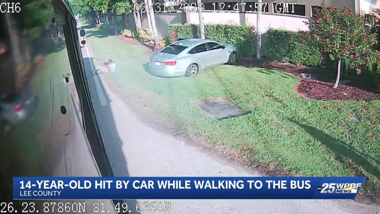Florida student recovering after being hit by car passing school bus