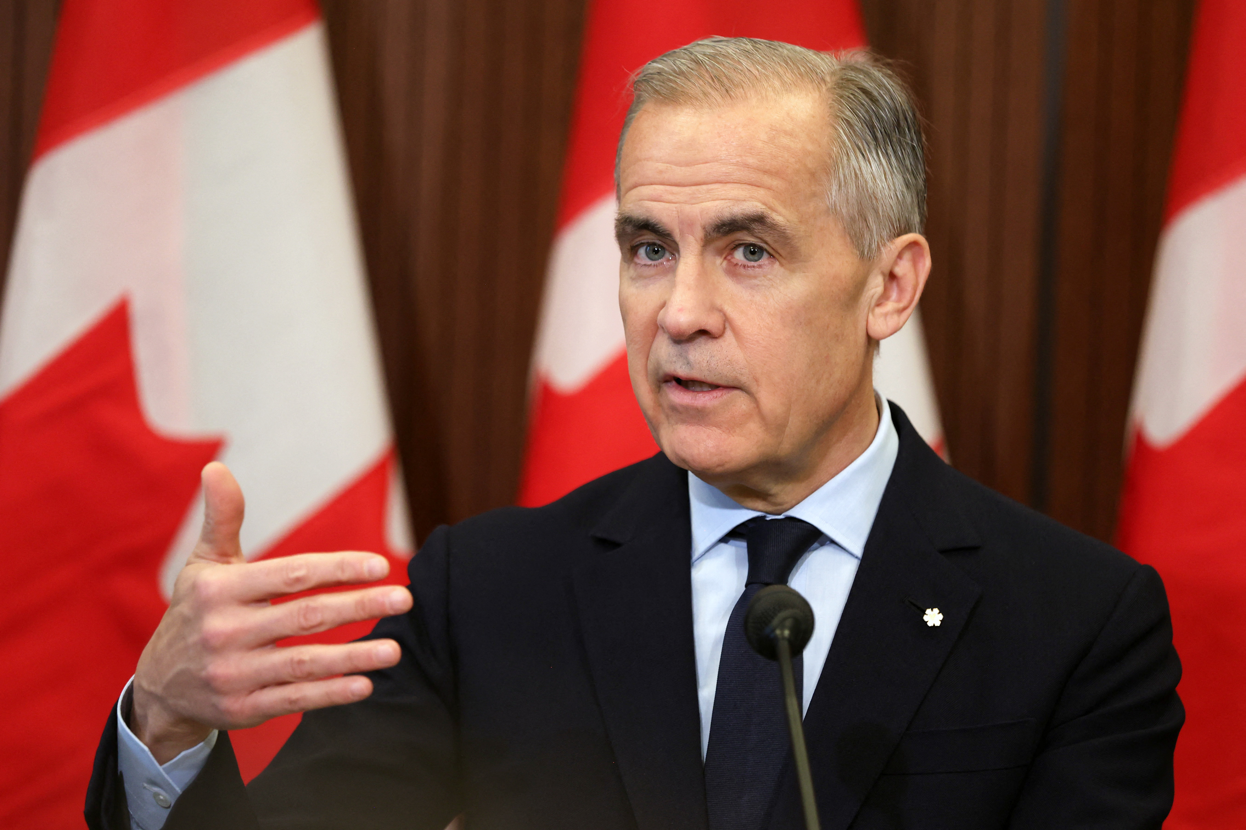Canadian Prime Minister Mark Carney at a news conference on Parliament Hill in Ottawa, Canada, on May 14, 2026. —Dave Chan—Getty Images