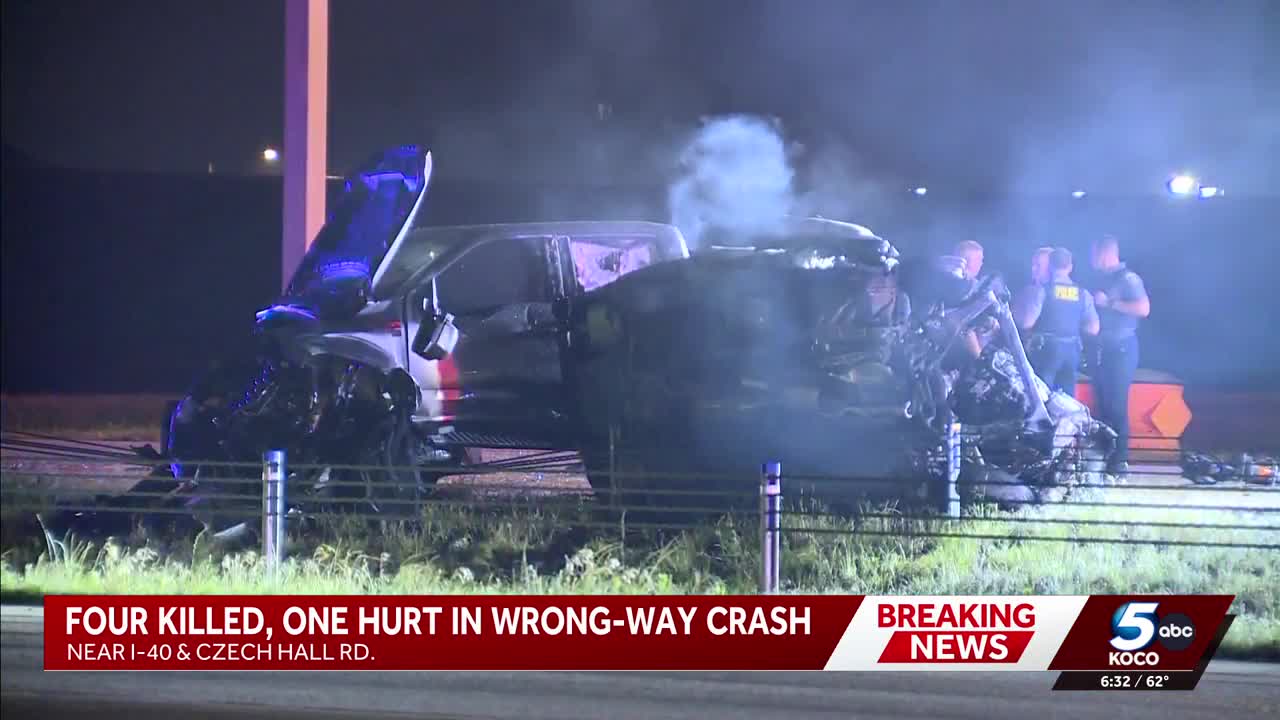 Four dead, one injured after fiery wrong-way crash on I-40 in Canadian ...