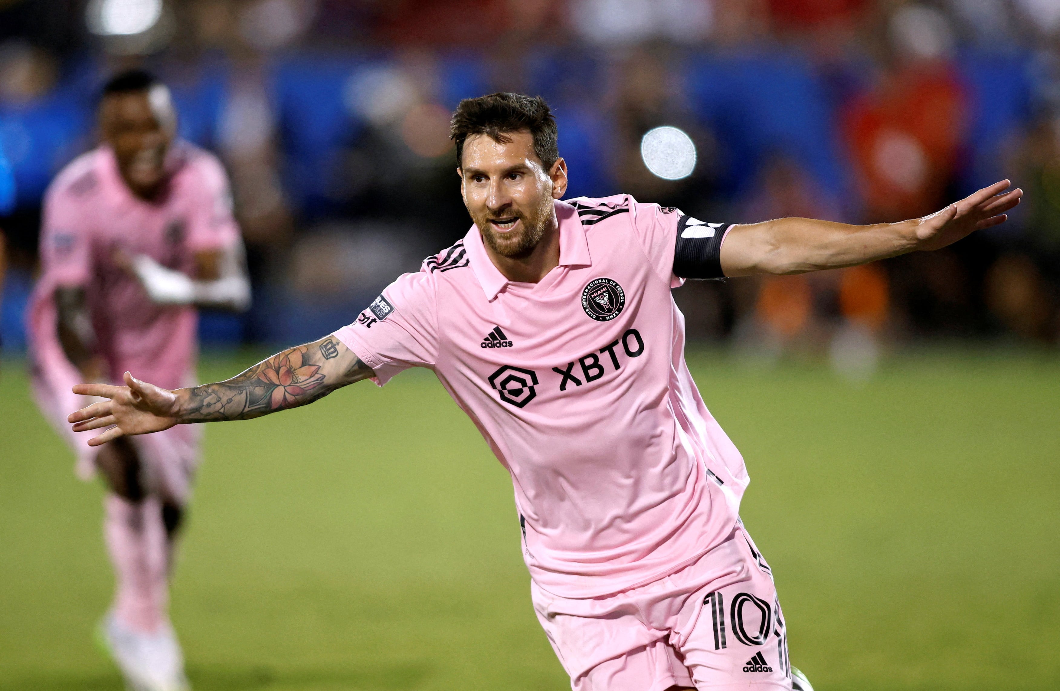 Leo Messi celebra un gol con el Inter de Miami ante Dallas FC.