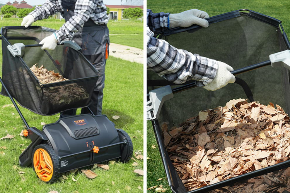 Swap your rake for this heavy-duty lawn sweeper on sale at Amazon