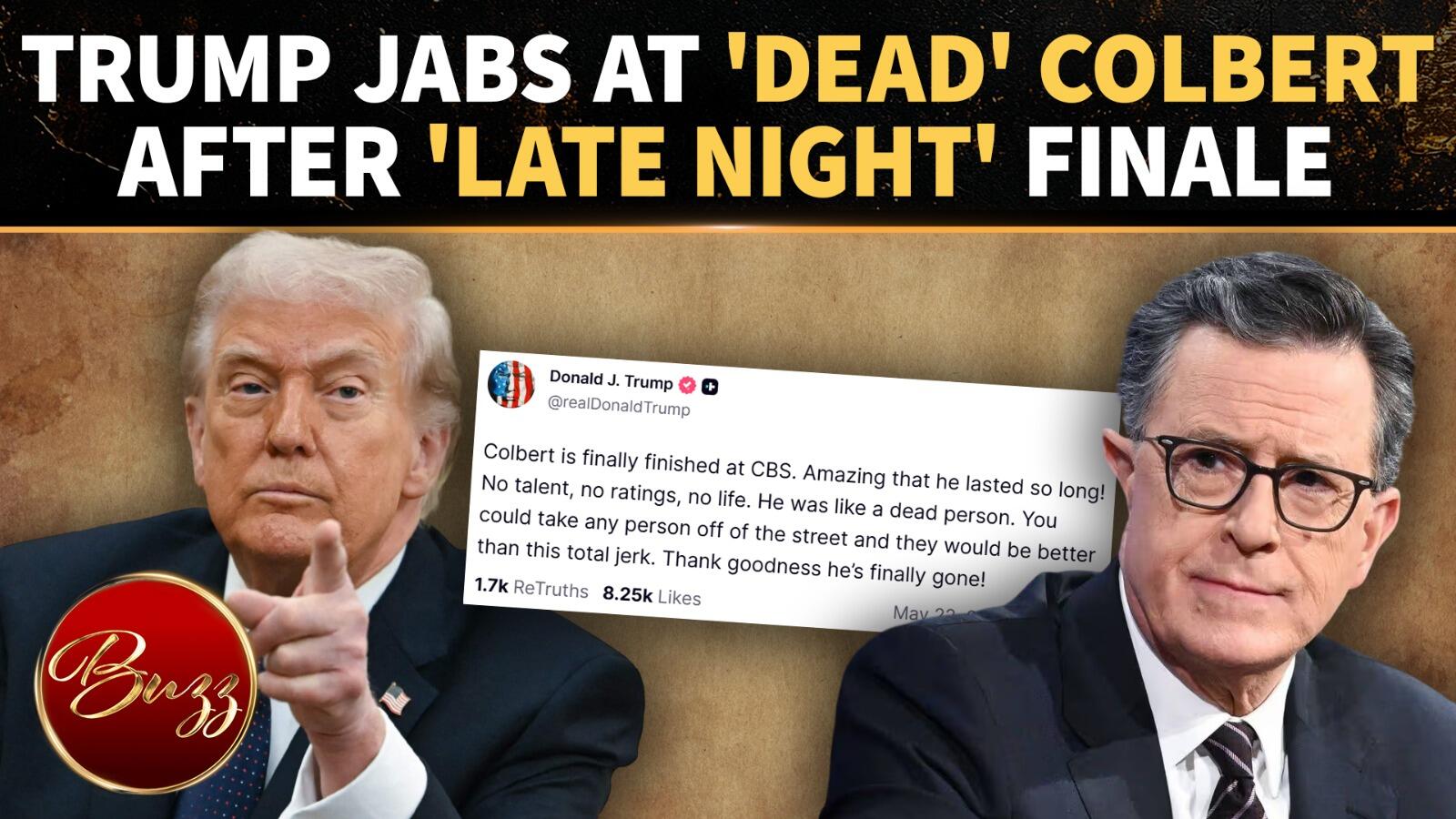Trump unleashes brutal attack as Colbert signs off from 'The Late Show'