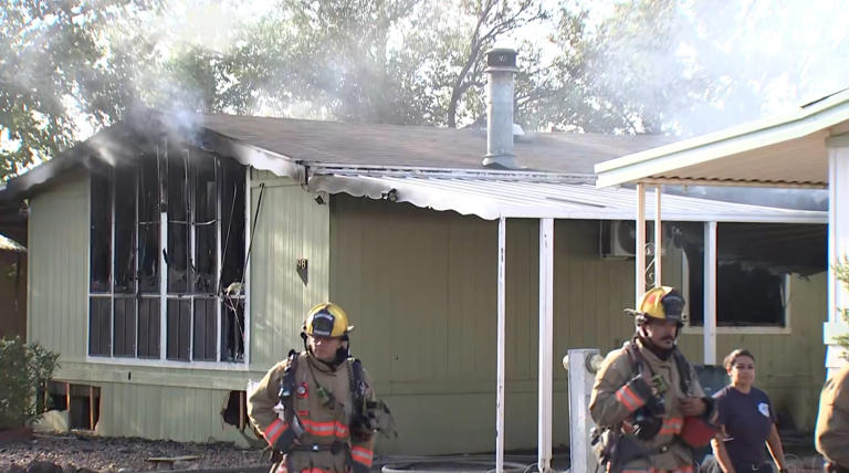 Clark County firefighters respond to house fire near Fremont, Charleston