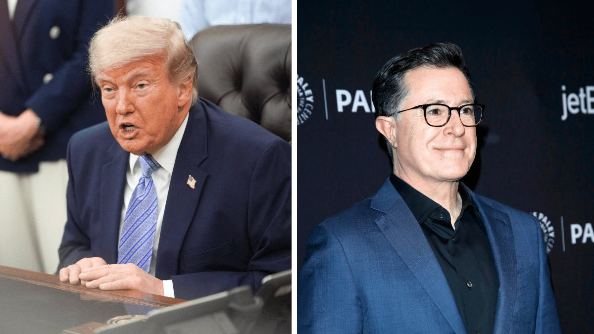 Donald Trump slams 'total jerk' Stephen Colbert in unhinged rant after ...