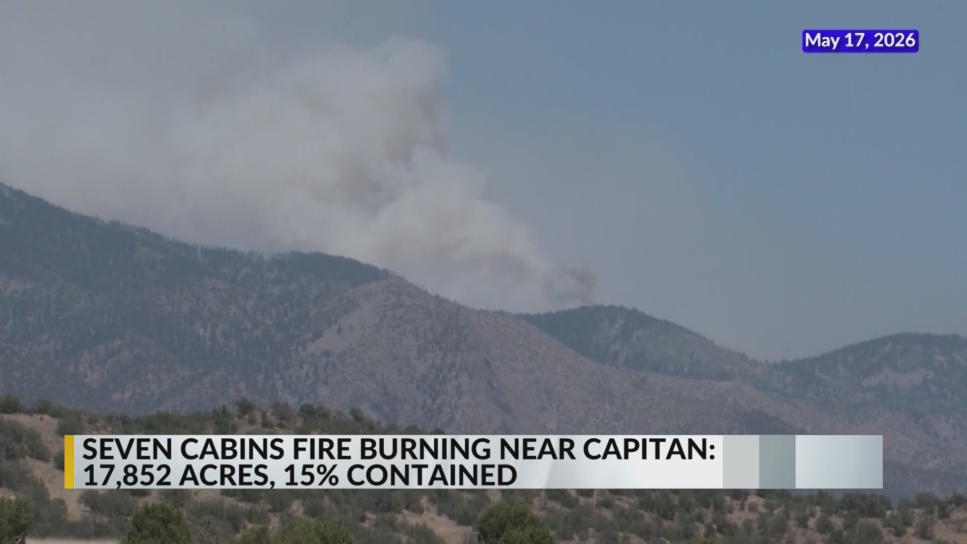 Crews start to make containment progress on 17,000 acre Seven Cabins Fire