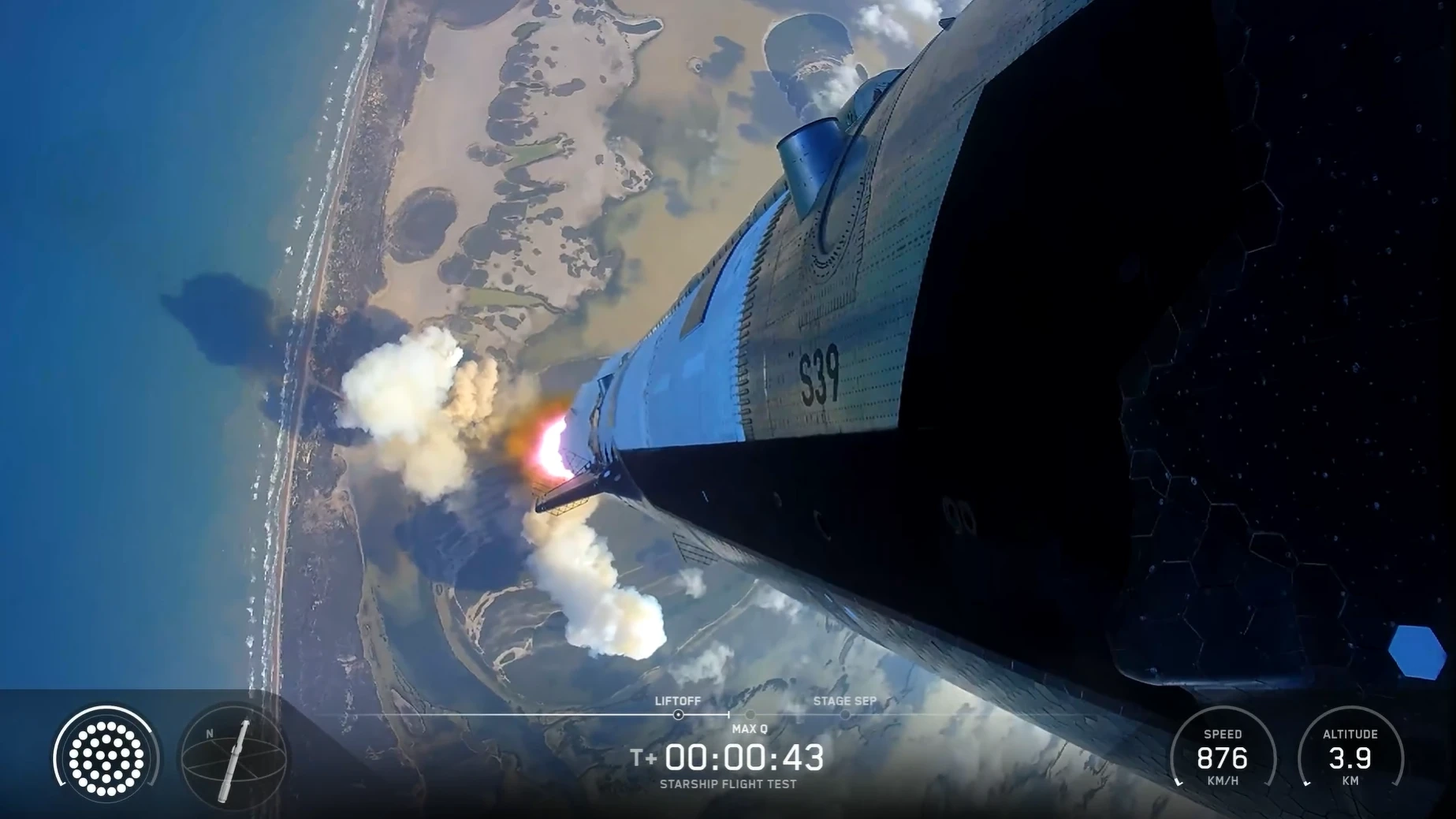 Třetí generace Starshipu odstartovala. Loď ve vesmíru vyfotila družice ...