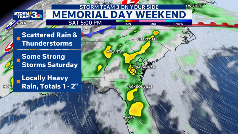 Storm Team 3: Stormy Memorial Day weekend, hot & unsettled next week
