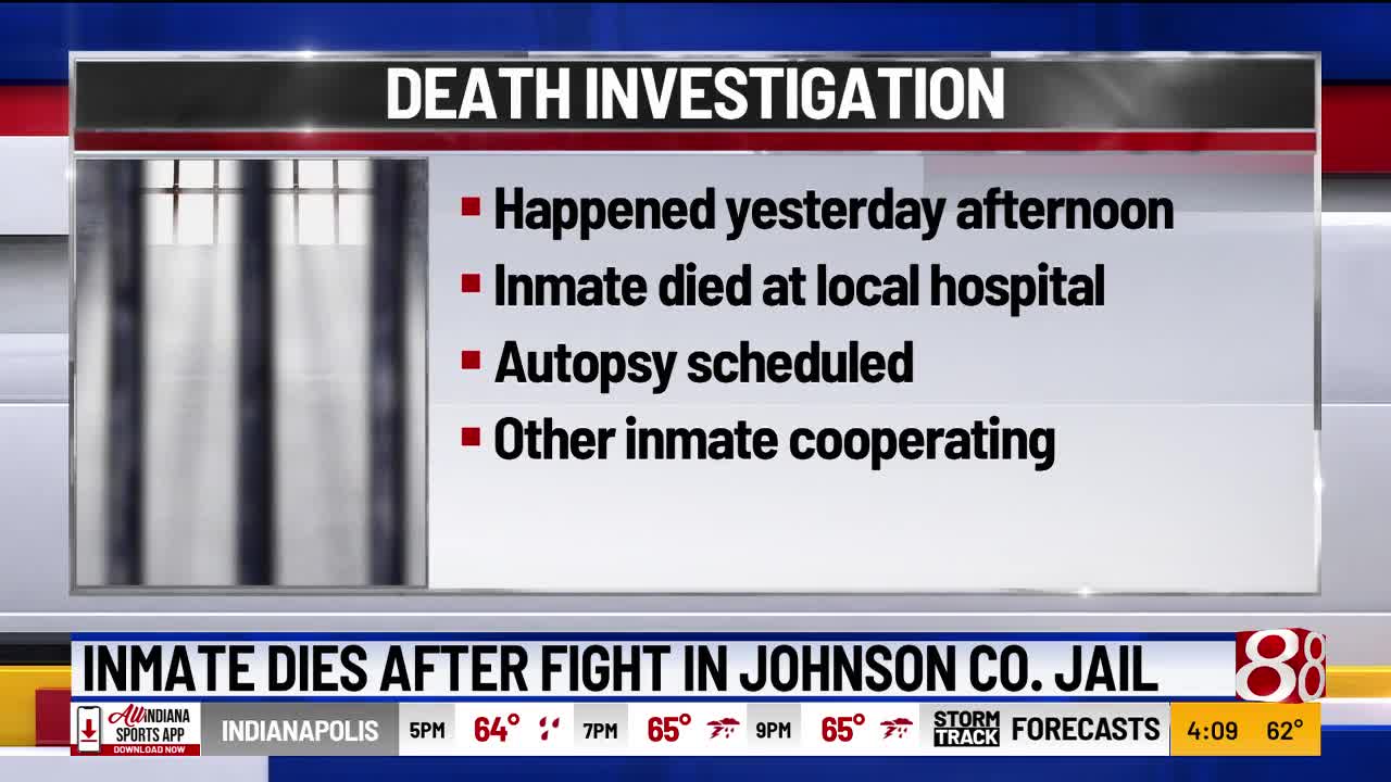 Inmate dies after fight at Johnson County jail in Franklin, Indiana