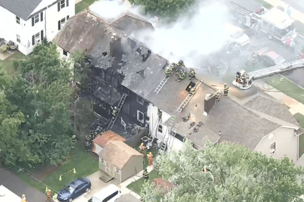 13 displaced after fire rips through several Bucks County homes
