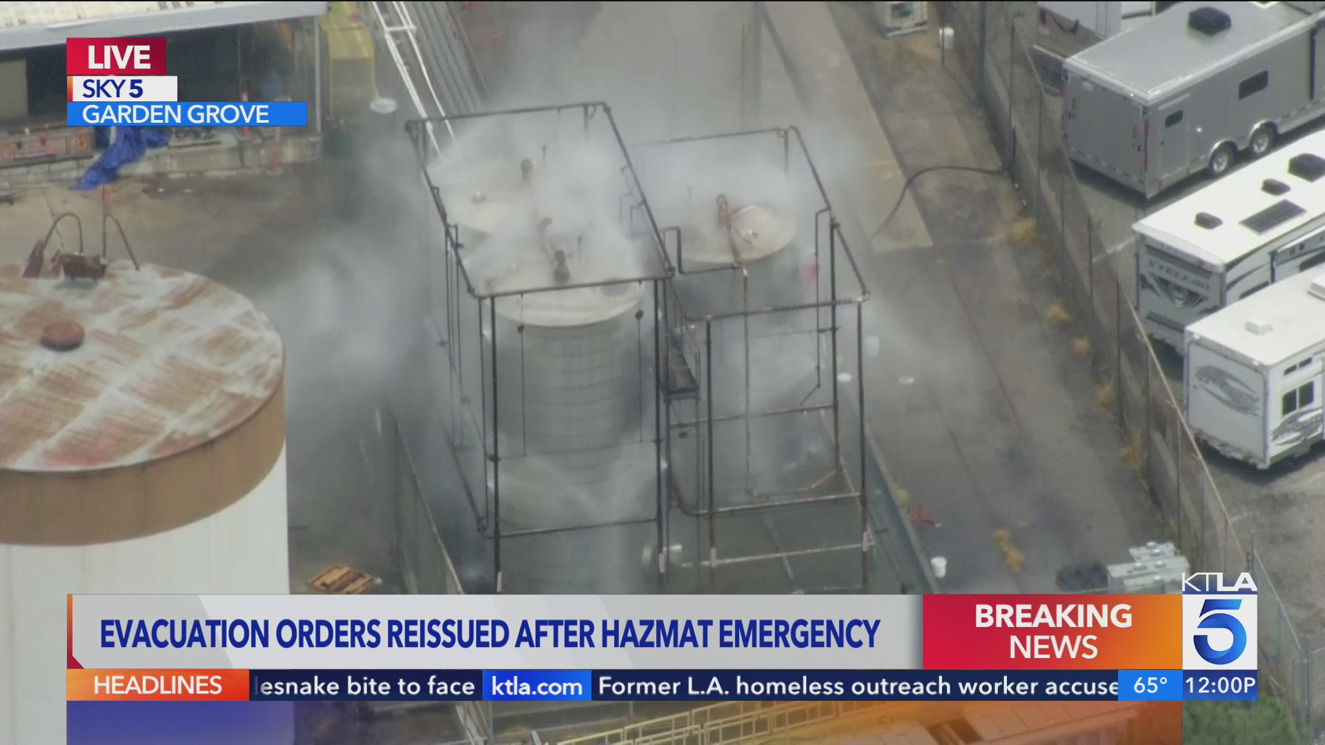 Officials warn toxic tank in Garden Grove could explode