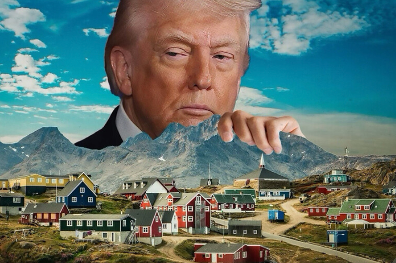Donald Trump posts worrying image of himself taking hold of Greenland ...