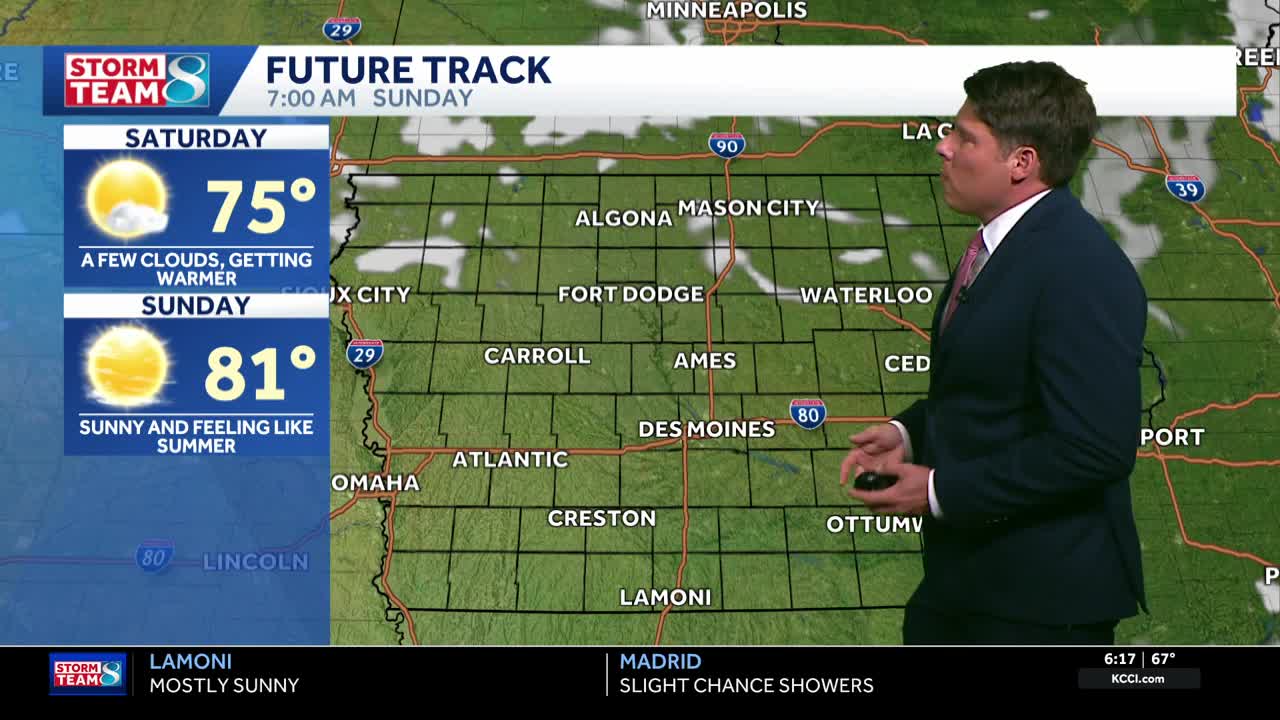 Iowa weather: Warming up for the weekend with isolated showers north