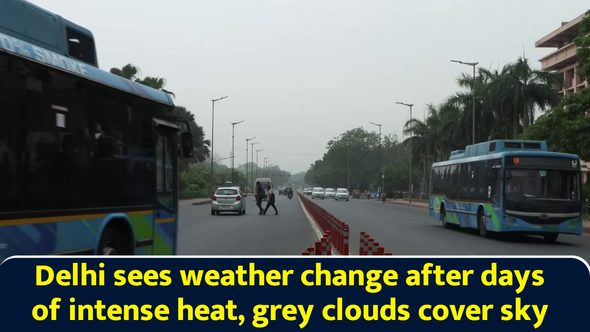 Delhi sees weather change after days of intense heat, grey clouds cover sky