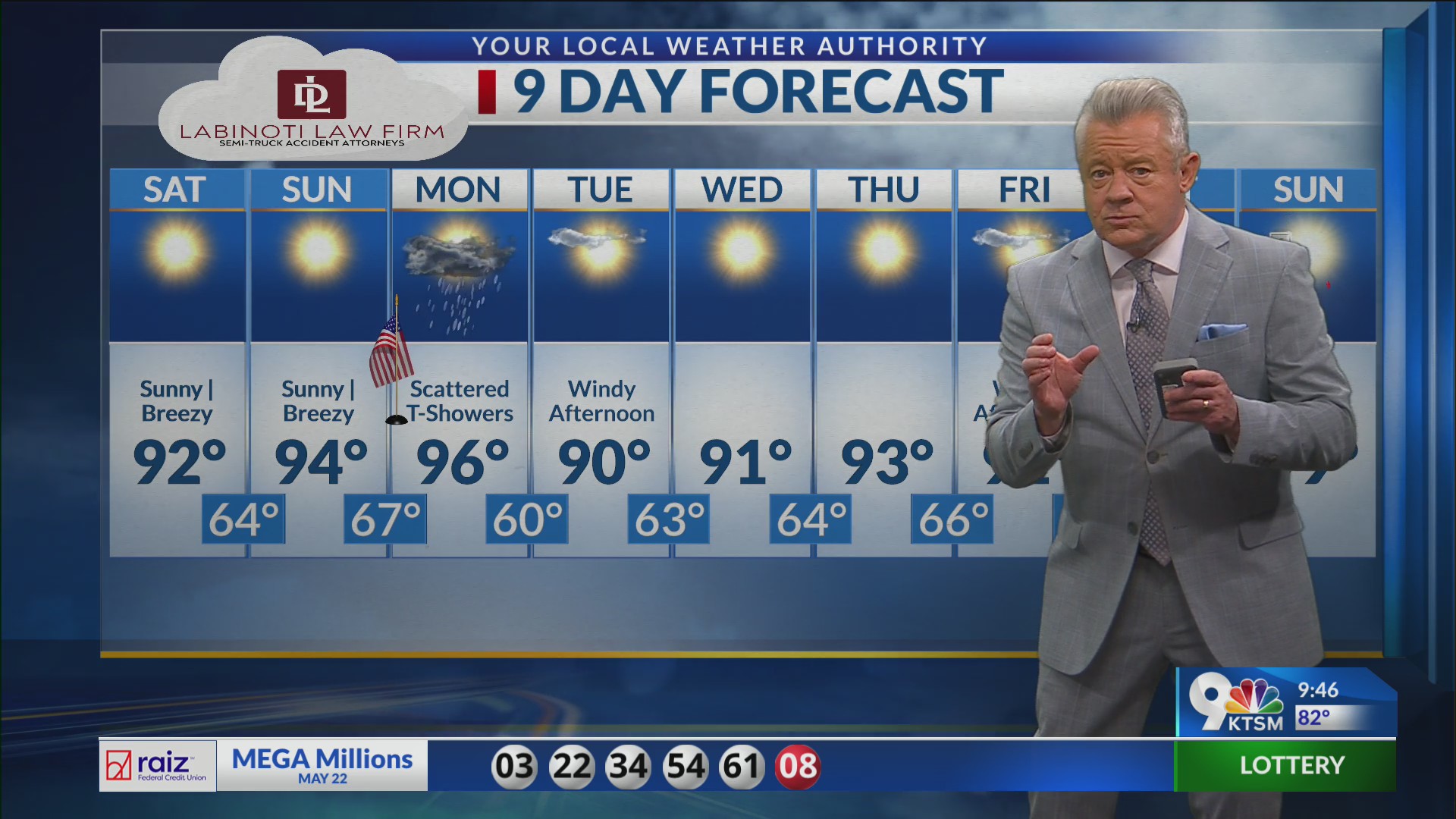 Potential for brief heavy rain on Memorial Day