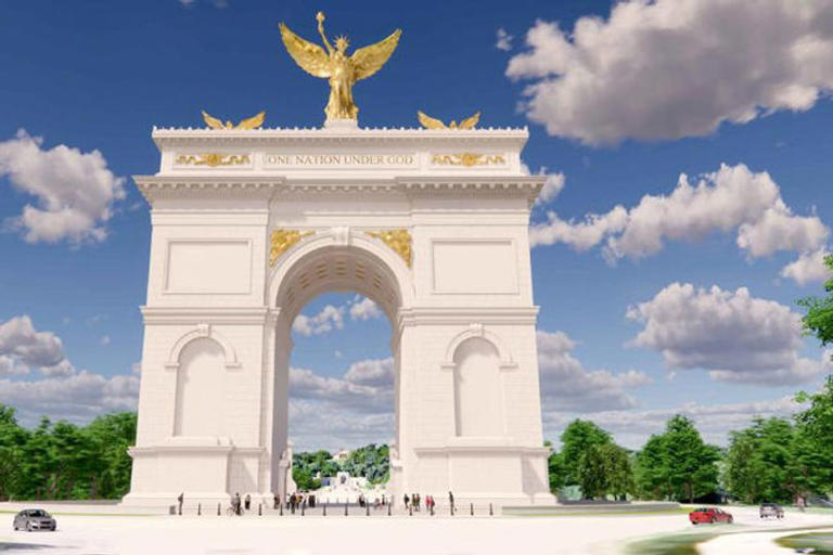 Trump arch moves ahead — but monument loses eight feet and four lions