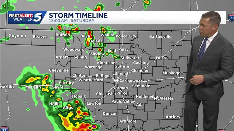 Timeline: Storms to continue across Oklahoma into Saturday morning