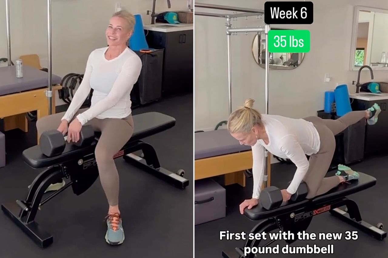 Chelsea Handler lifts whopping 35-lb. dumbbells: 'I'm going full Jersey'