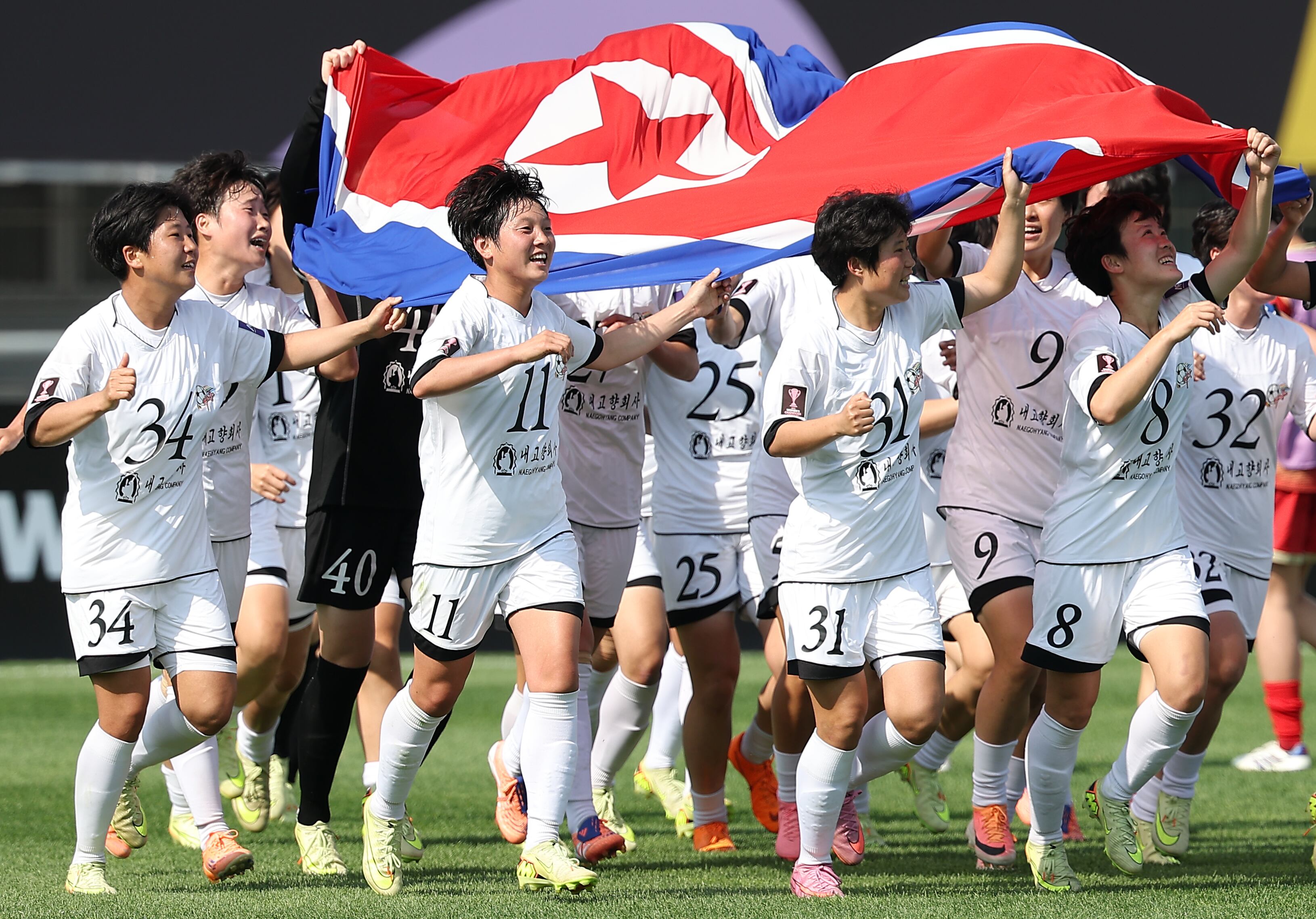 President Lee Jae Myung congratulates North Korea’s AFC women’s champions