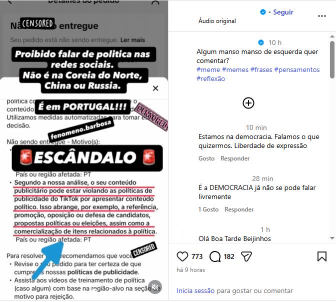 É proibido falar de política no TikTok em Portugal?