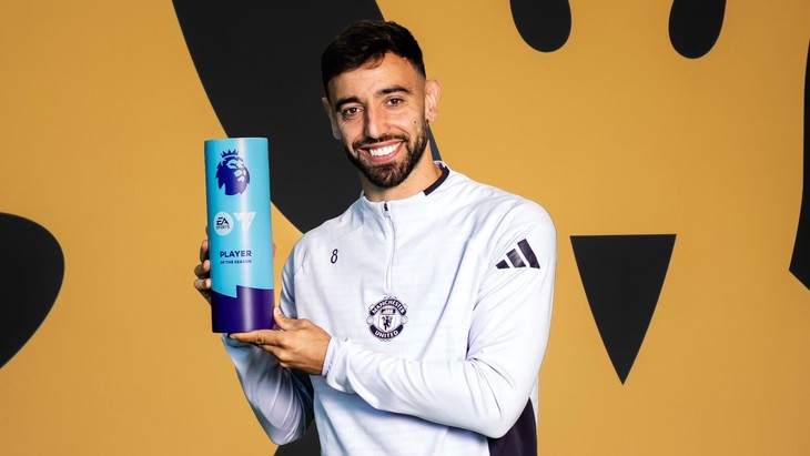 Bruno Fernandes đoạt danh hiệu Cầu thủ xuất sắc nhất Ngoại hạng Anh