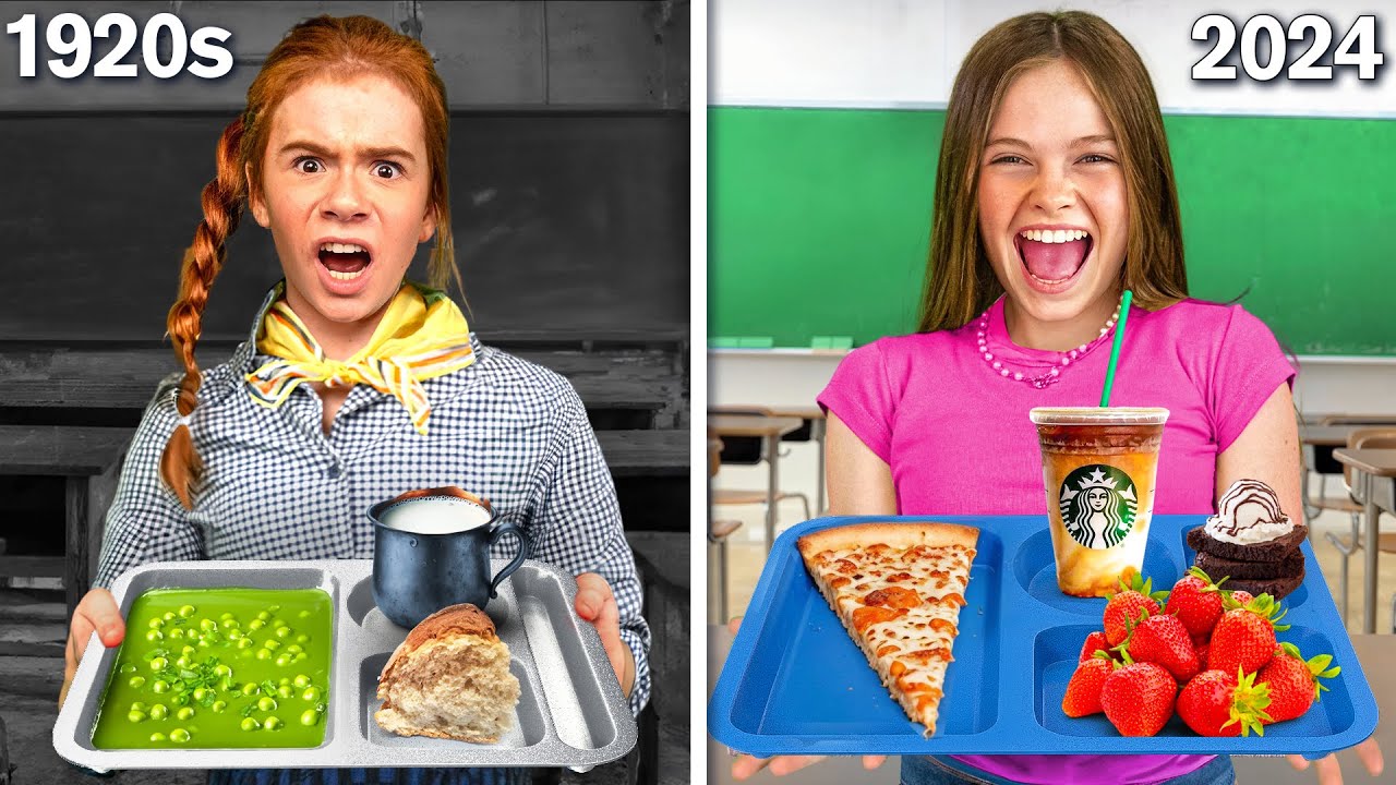 I try 100 years of school lunches! 🍽️