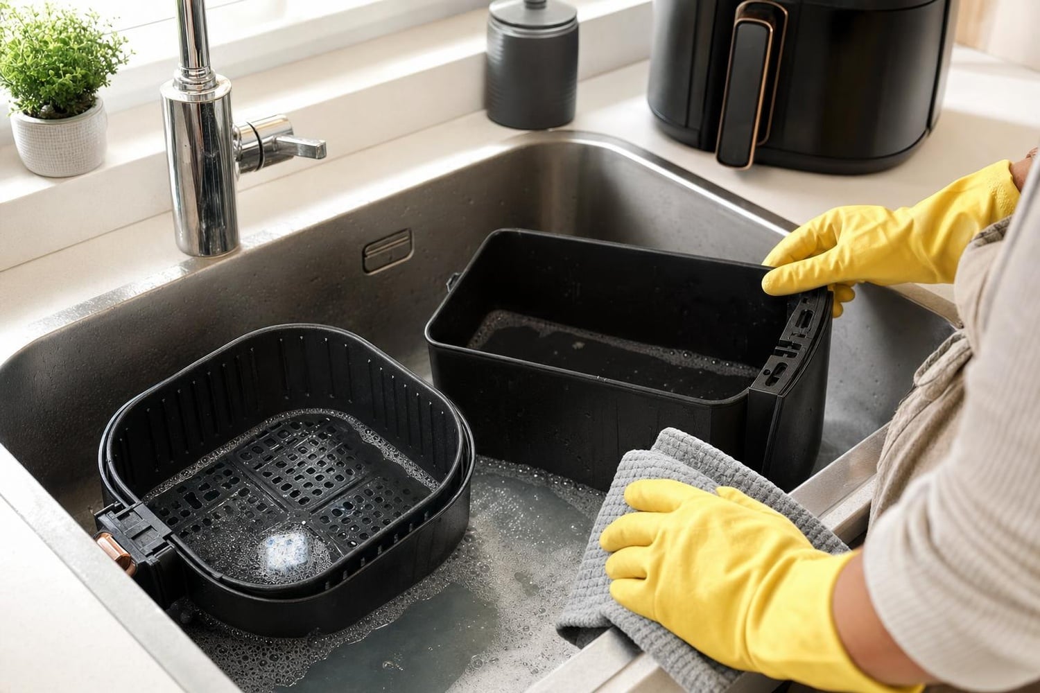 This simple tablet in your kitchen melts air fryer grease in minutes ...
