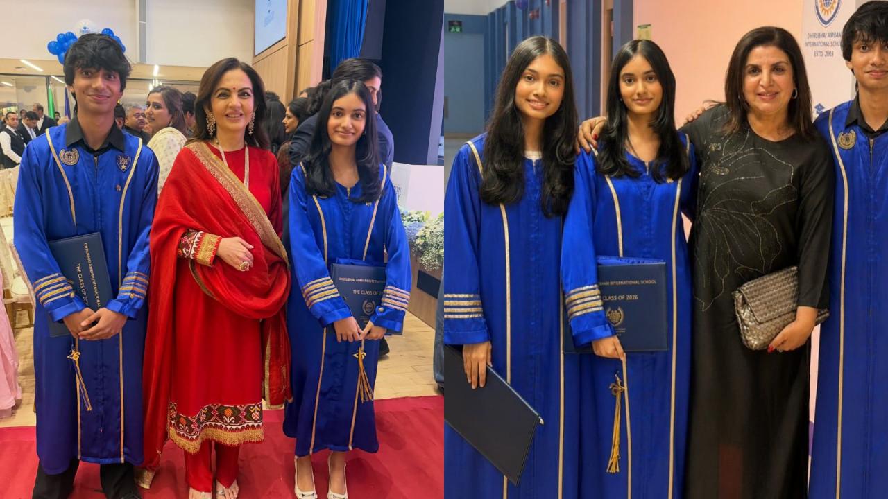 Farah Khan shares pics from her tripletss graduation with Nita Ambani ...