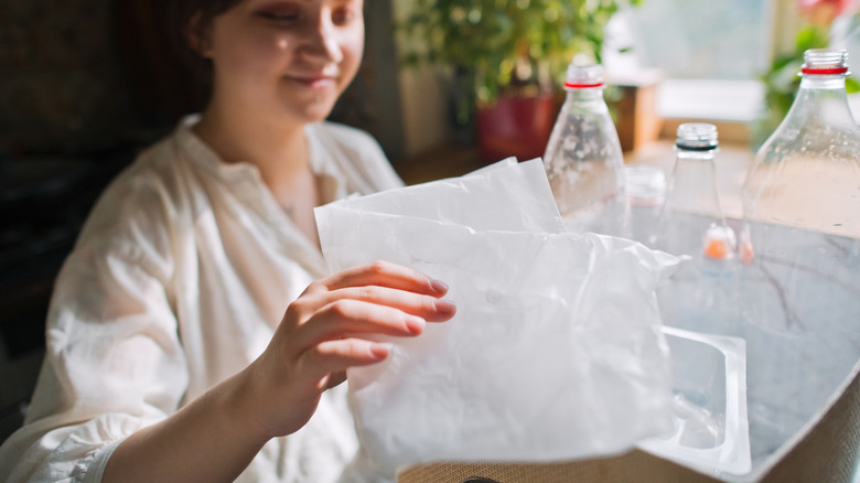 View of Use plastic bags to create budget-friendly patio pavers with a savvy DIY