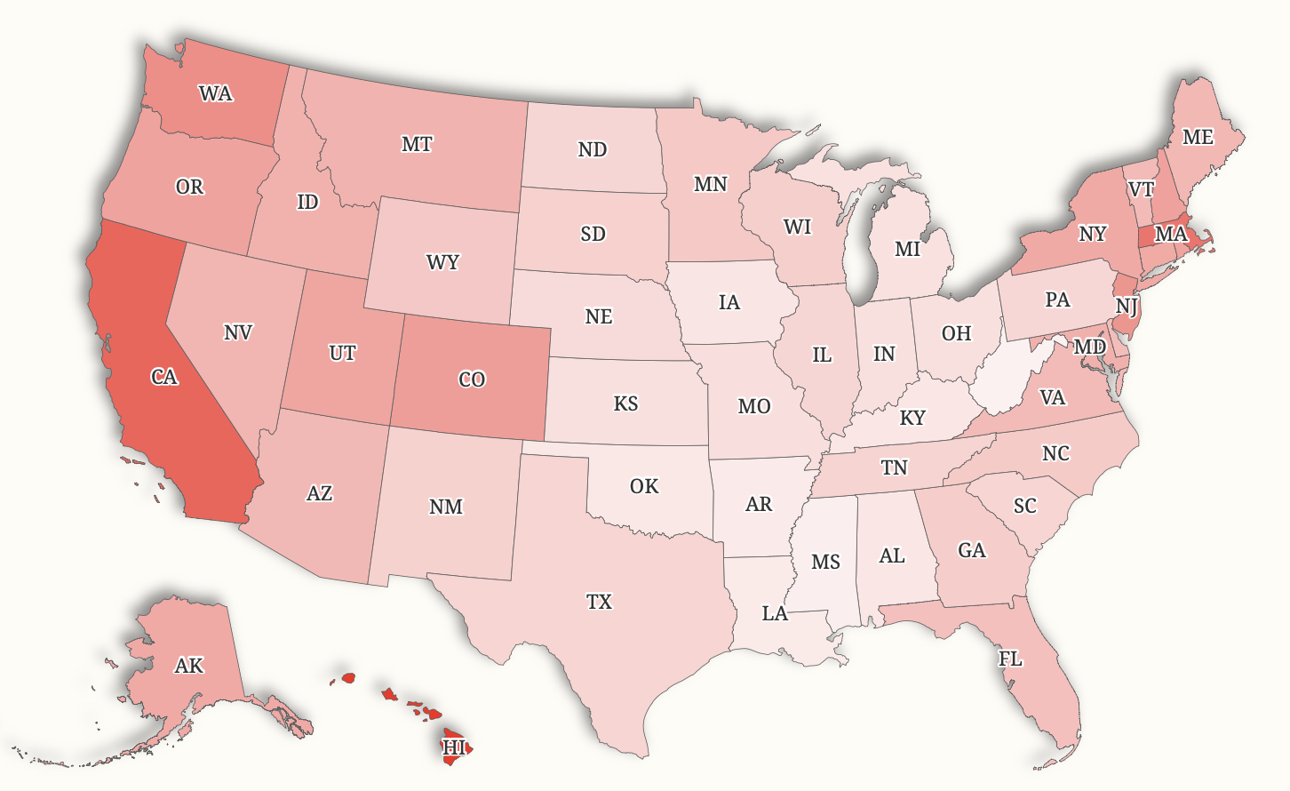 Map shows best states to retire comfortably in US