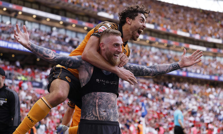 Hull City secure Premier League promotion after Oli McBurnie's late ...