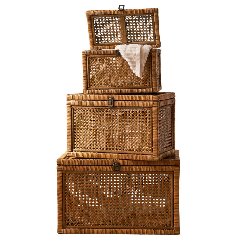 These chic rattan storage boxes made small bedrooms feel bigger, tidier ...