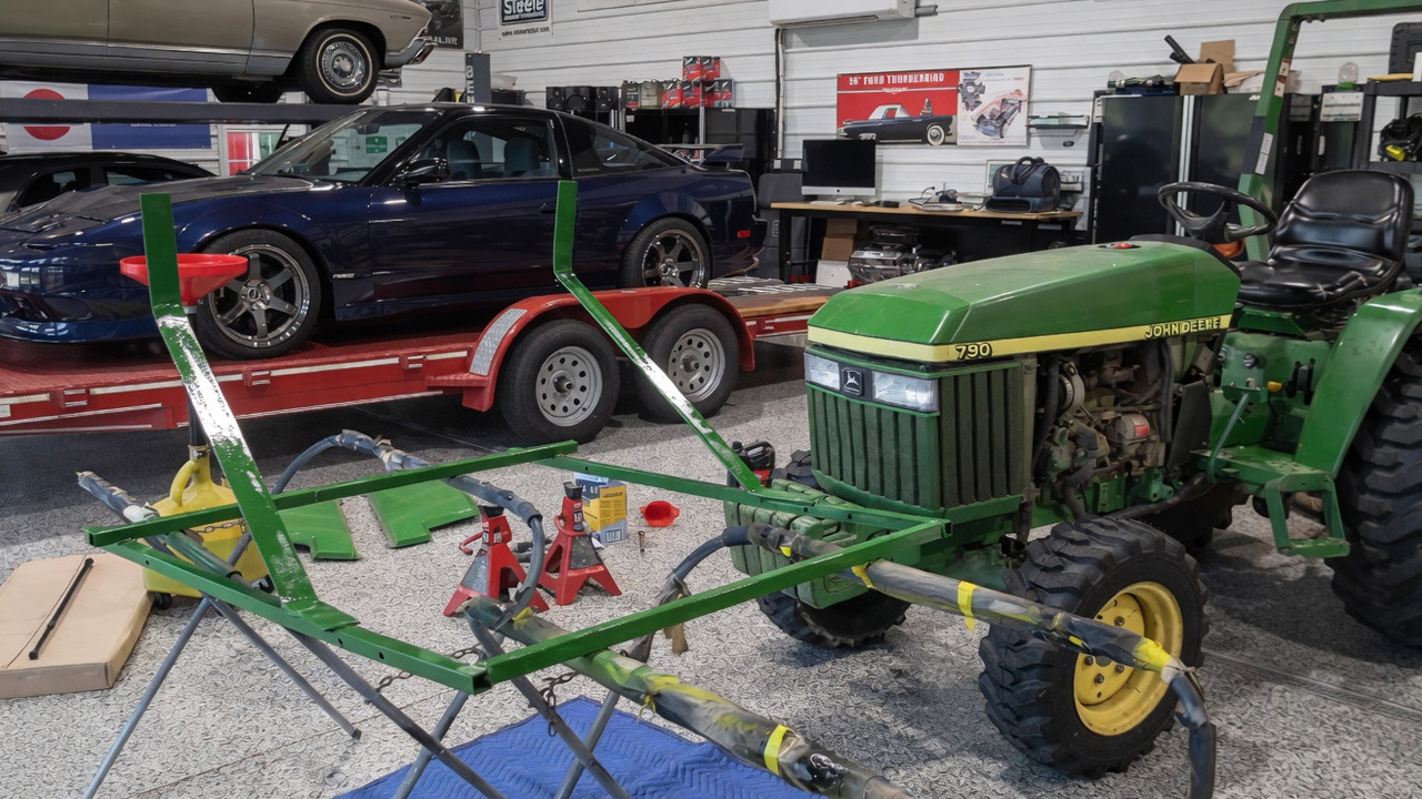 Complete compact diesel tractor service and custom roof build