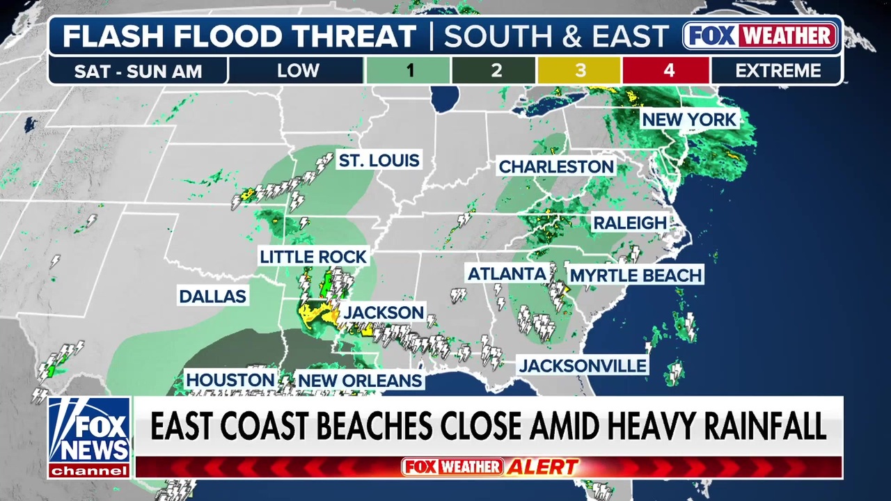 Heavy rain disrupts Memorial Day weekend travel and beach plans across ...