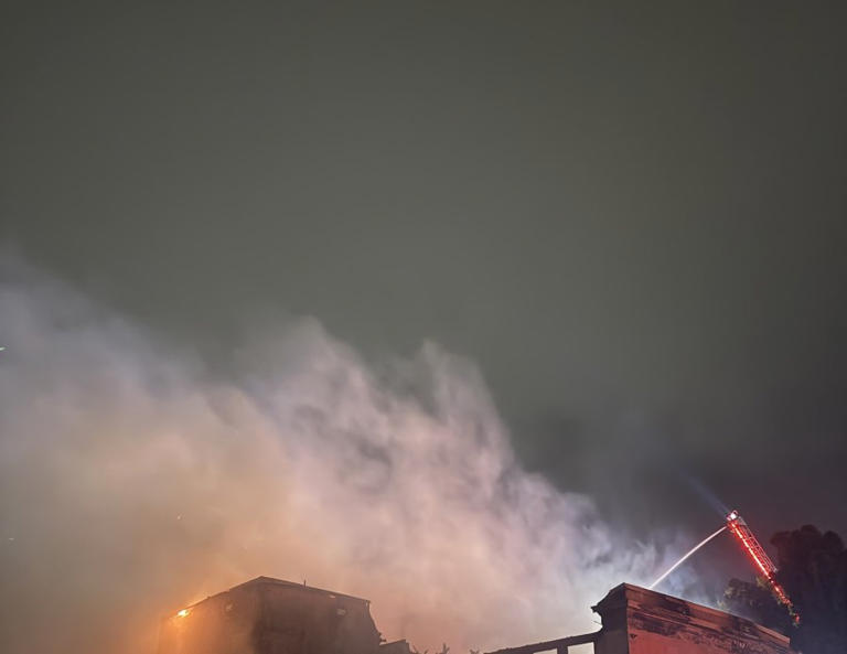 Crews working to knock down 3-alarm Grant School fire