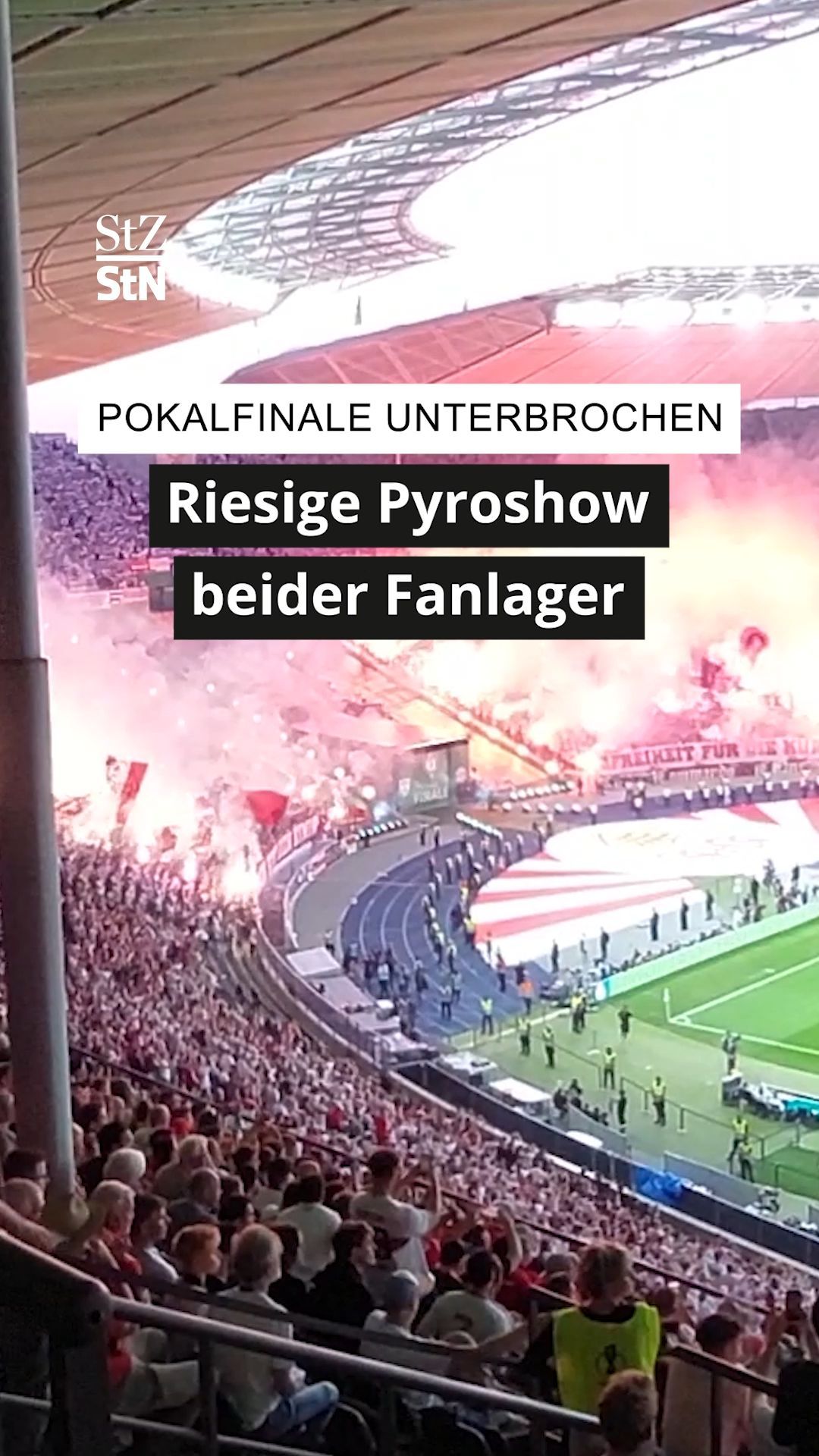 Pokalfinale unterbrochen: Riesige Pyroshow beider Fanlager