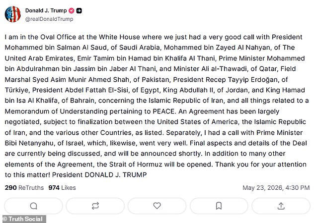 Trump reveals deal to finally end Iran war and reopen Strait of Hormuz ...