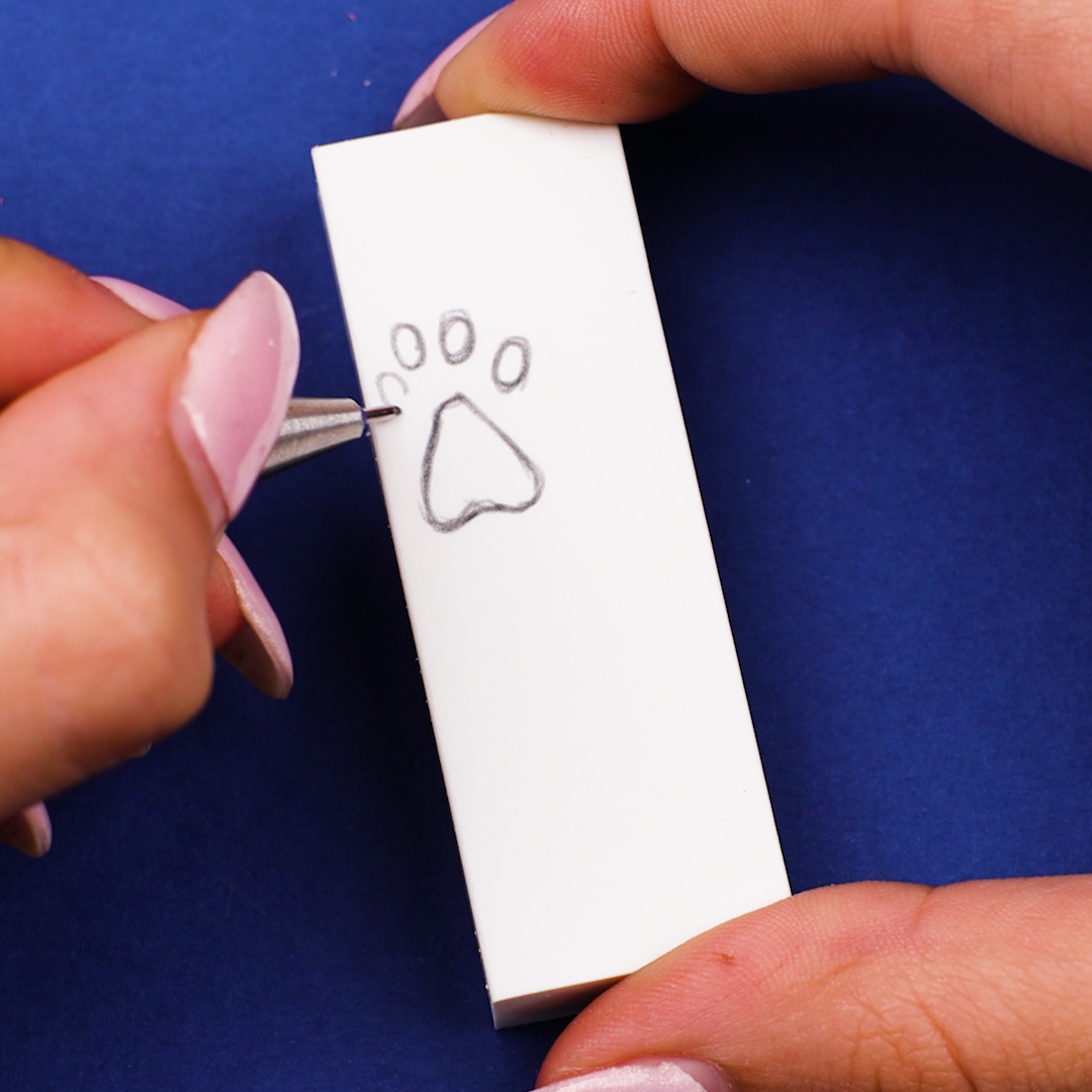DIY eraser stamp for personalized touches