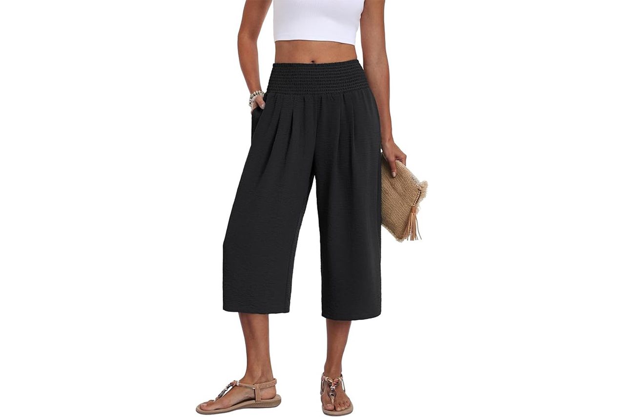 Lepunuo Wide Leg Capri Pants