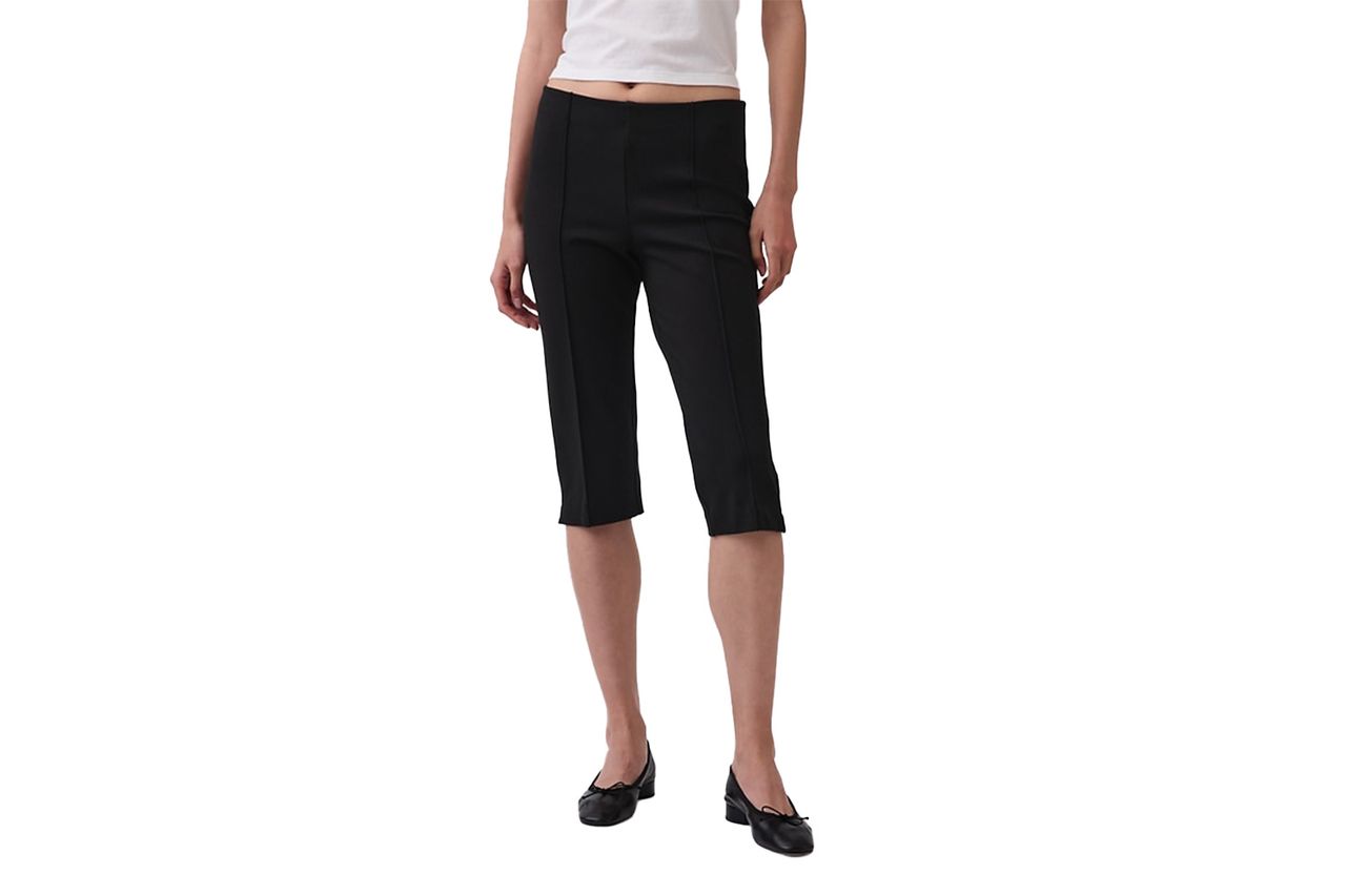 High Rise Double Knit Capris
