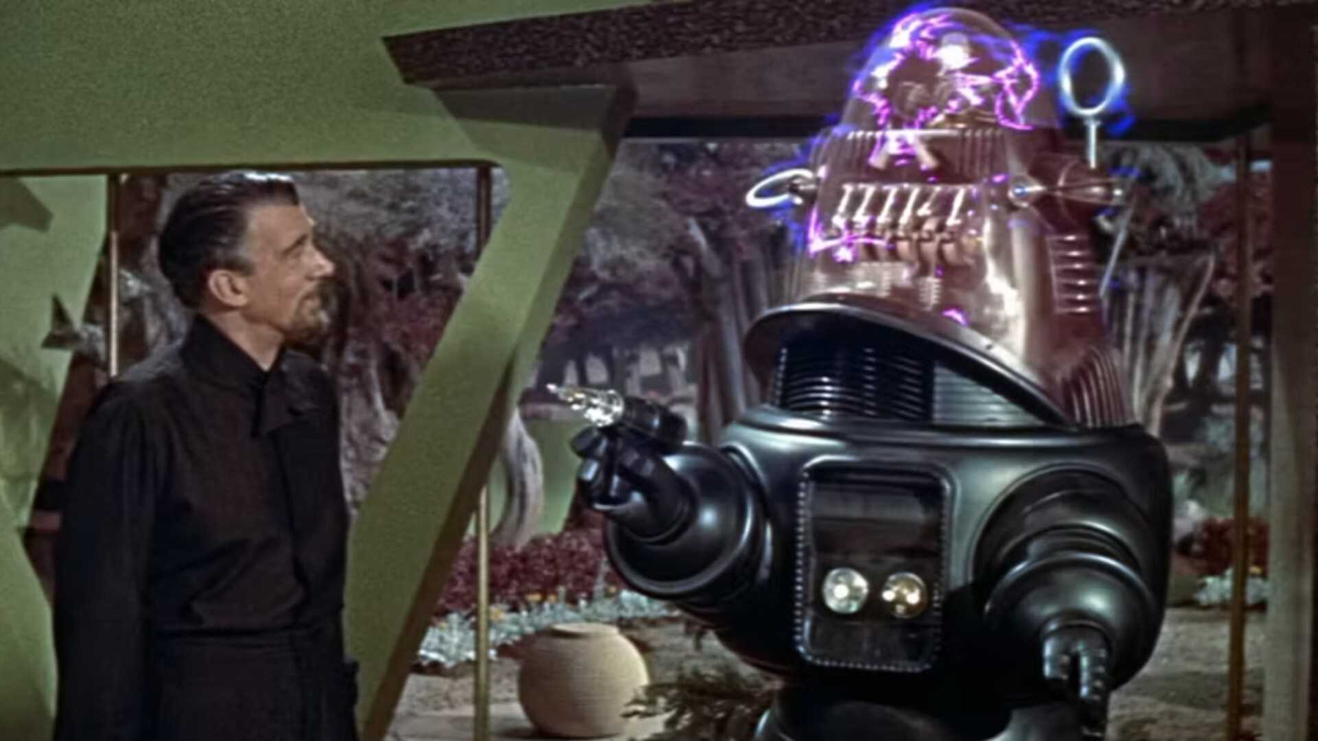 Robby the Robot shoots electricity in Forbidden Planet