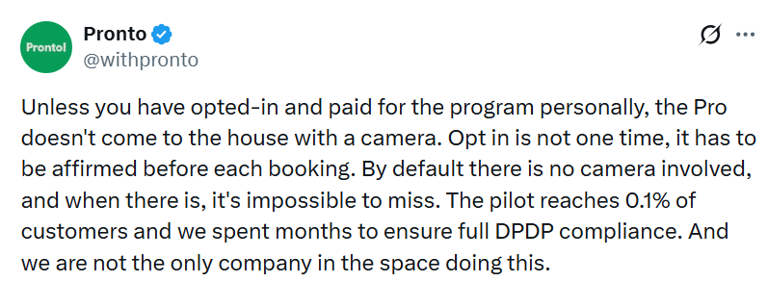 Pronto responds to AI training privacy concerns, Urban Company CEO ...
