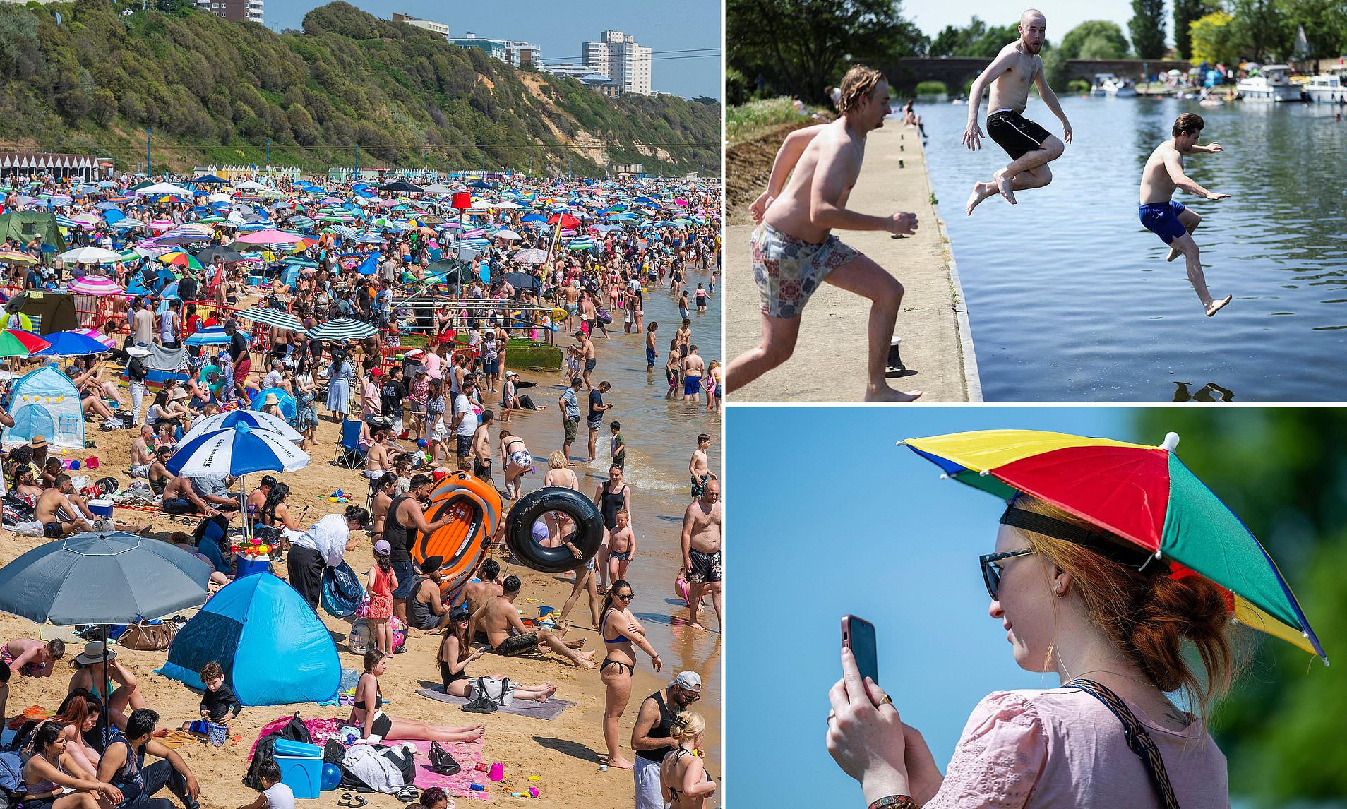 Feeling hot, hot, hot... Britain hits 32C and set to break record